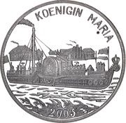 7 Won Steamship Queen Maria, North Korea, 2003 reverse image