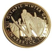 7 Won 1976 Innsbruck Winter Olympic Games, ski jumping, North Korea, 2003 reverse image