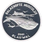 10 Won Blue whale, North Korea, 2001 reverse image