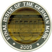 10 Won German Mark, North Korea, 2002 reverse image