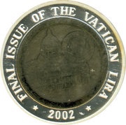 10 Won Vatican Lira, North Korea, 2002 reverse image