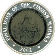 10 Won Finnish Mark, North Korea, 2002 reverse image