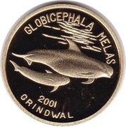 20 won Globicephala Melas, North Korea, 2001 reverse image