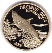 20 Won Orcinus Orca, North Korea, 2001 reverse image