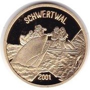 20 Won Schwertwal, North Korea, 2001 reverse image