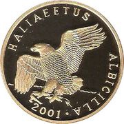20 Won White-tailed Sea Eagle, North Korea, 2001 reverse image