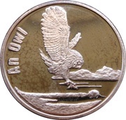 20 Won Ural Owl, North Korea, 2007 reverse image