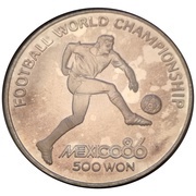 500 Won 1986 Football World Championship in Mexico, North Korea, 1987 reverse image
