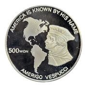 500 Won Amerigo Vespucci, North Korea, 1989 reverse image