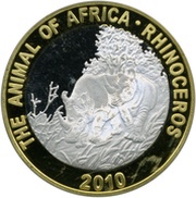 20 Won Rhinoceros, North Korea, 2010 reverse image