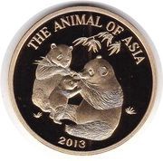 50 Won Pandas, North Korea, 2013 reverse image