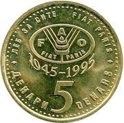 5 Denari FAO, North Macedonia, 1995 reverse image