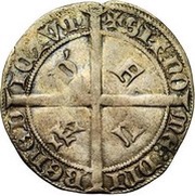 1 Groat "Jangelaar" - Philip the Bold, Belgium, 1386-1387 reverse image