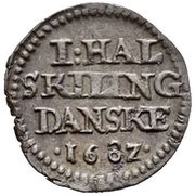 ½ Skilling - Christian V reverse image