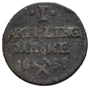 1 Skilling - Christian V, Norway, 1687-1688 reverse image