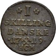 1 Skilling - Frederik IV, Norway, 1719-1722 reverse image