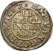 2 Skilling - Frederik III, Norway, 1649-1667 reverse image
