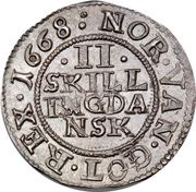 2 Skilling - Frederik III reverse image