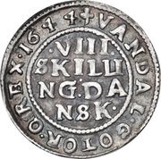 8 Skilling - Christian IV, Norway, 1644 reverse image