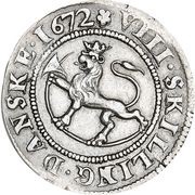 8 Skilling - Christian V reverse image