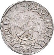⅛ Speciedaler - Frederik III, Norway, 1663 reverse image
