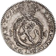 ⅛ Speciedaler - Christian V, Norway, 1671 reverse image