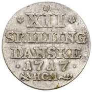 12 Skilling - Frederik IV, Norway, 1717-1724 reverse image