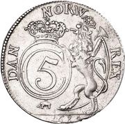 1 Mark - Christian V obverse image