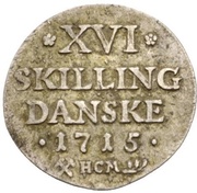 16 Skilling - Frederik IV, Norway, 1715-1717 reverse image