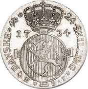 24 Skilling - Christian VI, Norway, 1734-1735 reverse image