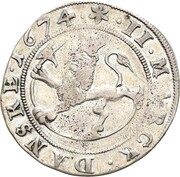 2 Mark - Christian V, Norway, 1672-1674 reverse image