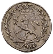 2 Mark - Christian V, Norway, 1681 reverse image