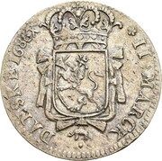 2 Mark - Christian V, Norway, 1686 reverse image