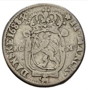 2 Mark - Christian V, Norway, 1688 reverse image