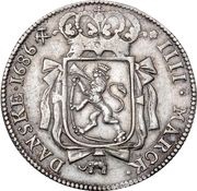4 Mark - Christian V, Norway, 1686 reverse image