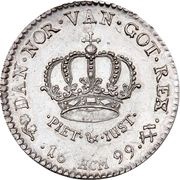 1 Krone - Christian V, Norway, 1699 reverse image