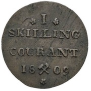 1 Skilling Courant - Frederik VI, Norway, 1809 reverse image