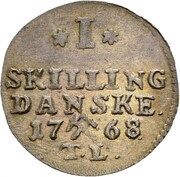 1 Skilling - Christian VII reverse image