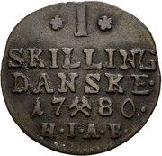 1 Skilling - Christian VII reverse image