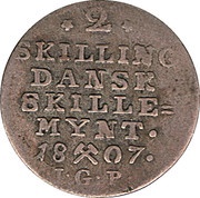2 Skilling - Christian VII reverse image