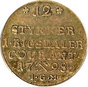 1⁄15 Speciedaler / 1⁄12 Rigsdaler Courant - Christian VII, Norway, 1795-1802 reverse image
