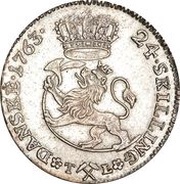 24 Skilling - Frederik V, Norway, 1763-1765 reverse image