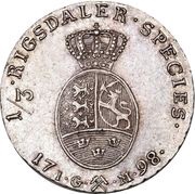⅓ Speciedaler - Christian VII, Norway, 1795-1803 reverse image