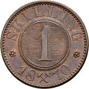 1 Skilling - Carl XV, Norway, 1870 reverse image