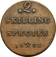 2 Skilling - Carl XIV, Norway, 1822-1834 reverse image