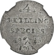 4 Skilling - Carl XIV, Norway, 1825 reverse image