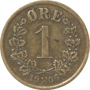 1 Øre - Haakon VII, Norway, 1906-1907 reverse image