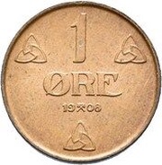 1 Øre - Haakon VII, Norway, 1908-1952 reverse image