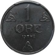 1 Øre - Haakon VII WW2 German Occupation reverse image