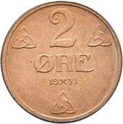 2 Øre - Haakon VII, Norway, 1909-1952 reverse image